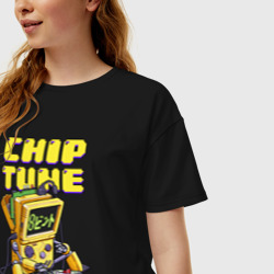 Женская футболка хлопок Oversize Game boy - chip tune - фото 2