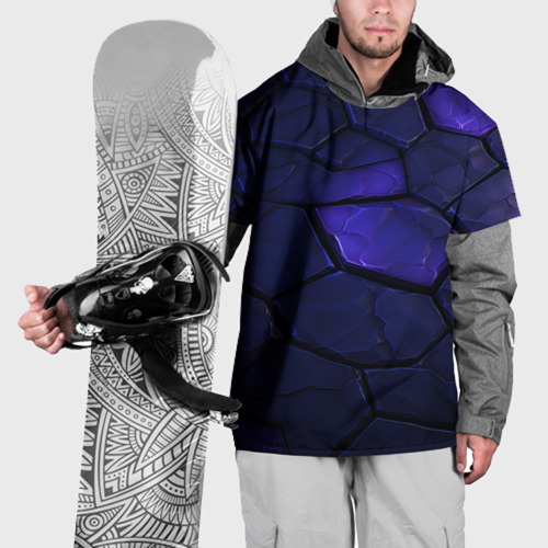 Накидка на куртку 3D Темные фиолетовые  плиты, цвет 3D печать
