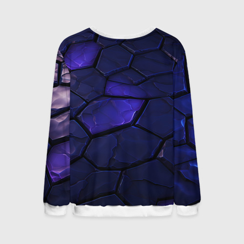 Мужской свитшот 3D Темные фиолетовые  плиты, цвет белый - фото 2