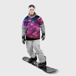 Накидка на куртку 3D Светлые фиолетовые ледяные кубы - фото 2