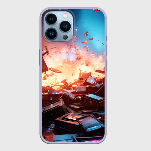 Чехол для iPhone 14 Pro Max с принтом Взрыв из плит, вид спереди #2
