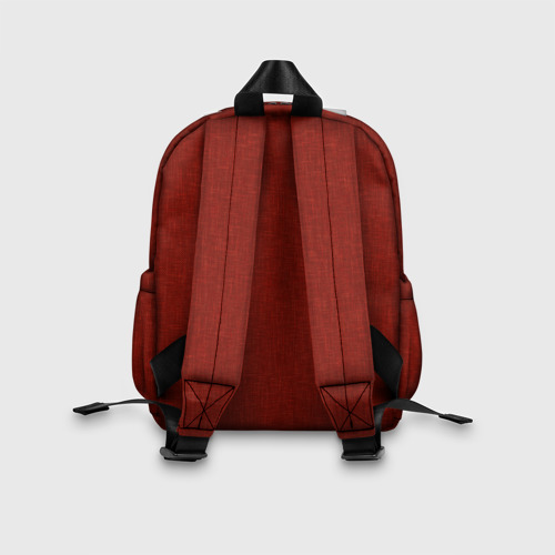 Детский рюкзак 3D с принтом Однотонный тёмно-красный текстура, вид сзади #2
