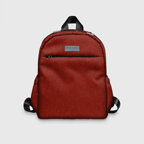 Детский рюкзак 3D с принтом Однотонный тёмно-красный текстура, вид спереди #2