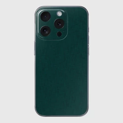 Чехол для iPhone 15 Pro силиконовый с защитой камеры Тёмно-зелёный однотонный текстура