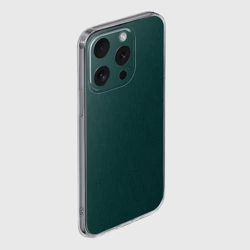 Чехол для iPhone 15 Pro силиконовый с защитой камеры Тёмно-зелёный однотонный текстура - фото 2