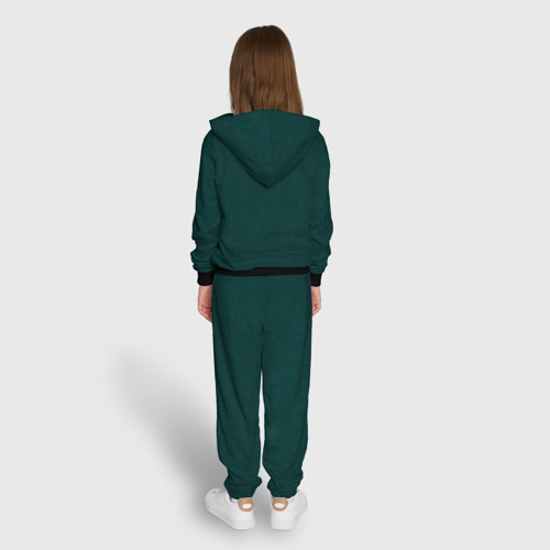 Детский 3D костюм с принтом Тёмно-зелёный однотонный текстура, вид сзади #2