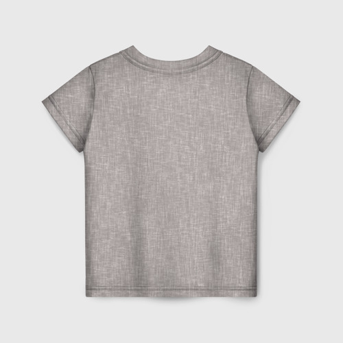 Детская футболка 3D с принтом Текстура серо-бежевый однотонный, вид сзади #1