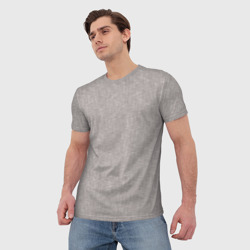 Мужская футболка 3D Текстура серо-бежевый однотонный - фото 2