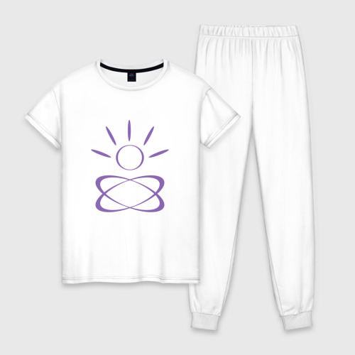 Женская пижама хлопок с принтом Символ медитации, вид спереди #2