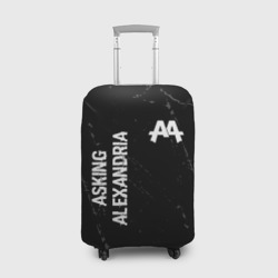Чехол для чемодана 3D Asking Alexandria glitch на темном фоне вертикально