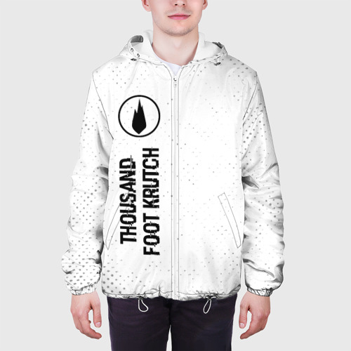 Мужская куртка 3D Thousand Foot Krutch glitch на светлом фоне по-вертикали, цвет 3D печать - фото 4