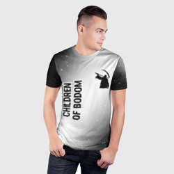 Мужская футболка 3D Slim Children of Bodom glitch на светлом фоне вертикально - фото 2