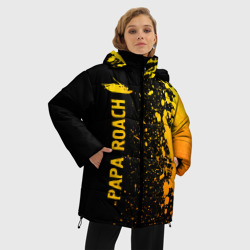 Женская зимняя куртка Oversize Papa Roach - gold gradient по-вертикали - фото 2