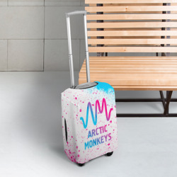 Чехол для чемодана 3D Arctic Monkeys neon gradient style - фото 2