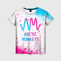Женская футболка 3D Arctic Monkeys neon gradient style
