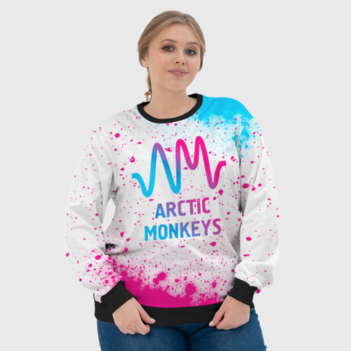 Женский свитшот 3D Arctic Monkeys neon gradient style, цвет 3D печать - фото 6