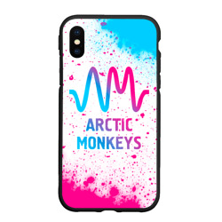 Чехол для iPhone XS Max матовый Arctic Monkeys neon gradient style