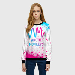 Женский свитшот 3D Arctic Monkeys neon gradient style - фото 2