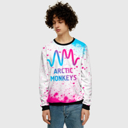 Мужской свитшот 3D Arctic Monkeys neon gradient style - фото 2