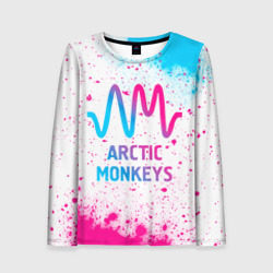 Женский лонгслив 3D Arctic Monkeys neon gradient style