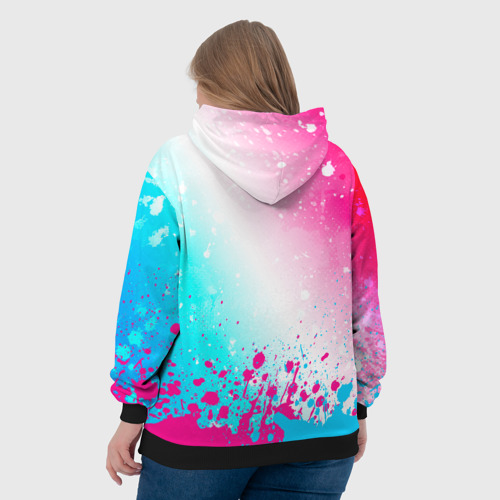 Женская толстовка 3D Bring Me the Horizon neon gradient style посередине, цвет 3D печать - фото 7