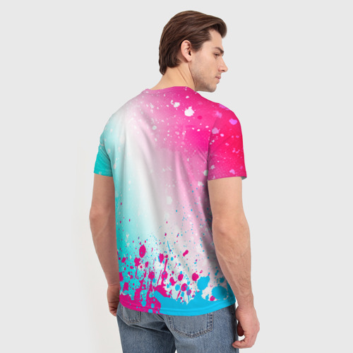 Мужская футболка 3D Bring Me the Horizon neon gradient style посередине, цвет 3D печать - фото 4