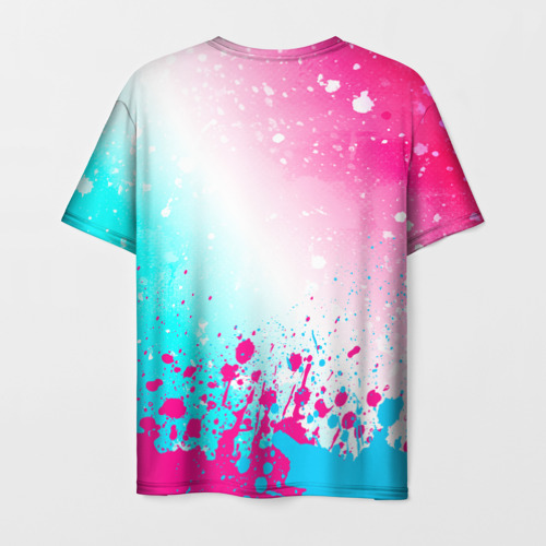 Мужская футболка 3D Bring Me the Horizon neon gradient style посередине, цвет 3D печать - фото 2