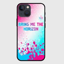 Чехол для iPhone 13 mini Bring Me the Horizon neon gradient style посередине