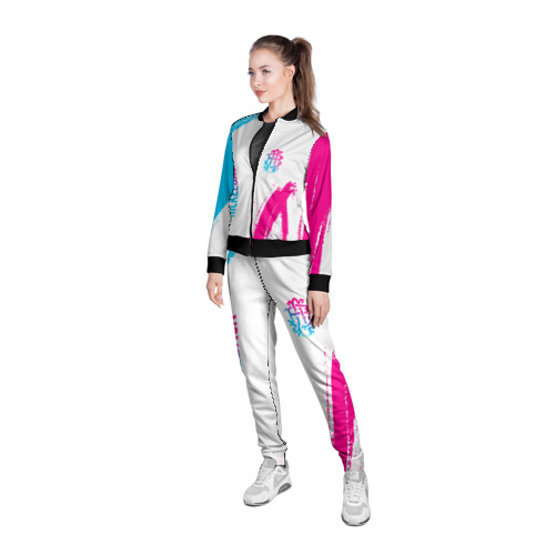 Женская олимпийка 3D с принтом Nickelback neon gradient style вертикально, вид сбоку #3