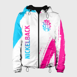 Женская куртка 3D Nickelback neon gradient style вертикально