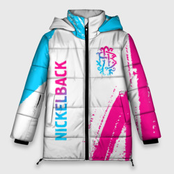 Женская зимняя куртка Oversize Nickelback neon gradient style вертикально