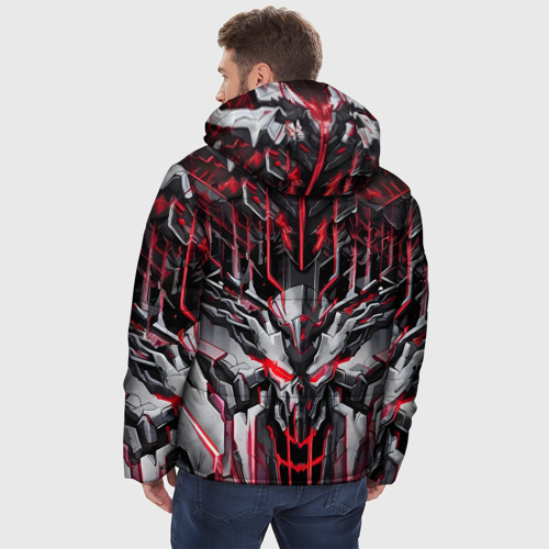 Мужская зимняя куртка 3D Красный кибер рыцарь, цвет черный - фото 4