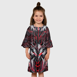 Детское платье 3D Красный кибер рыцарь - фото 2