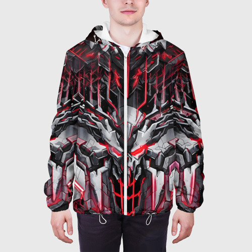 Мужская куртка 3D Красный кибер рыцарь, цвет 3D печать - фото 4