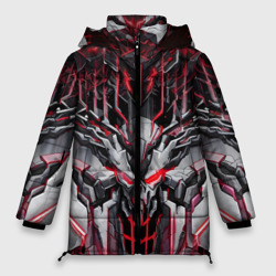 Женская зимняя куртка Oversize Красный кибер рыцарь