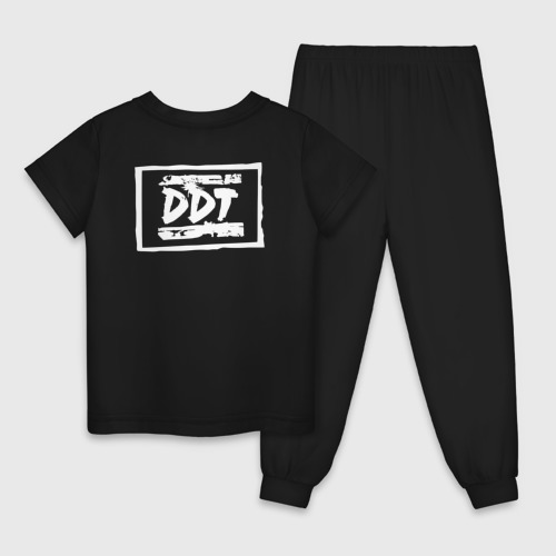 Детская пижама хлопок с принтом DDT - Юрий Шевчук, вид сзади #1
