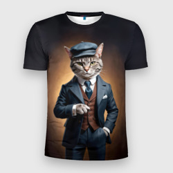 Мужская футболка 3D Slim Кот в стиле Томаса Шелби - Острые козырьки
