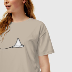 Женская футболка хлопок Oversize Скат в профиль - фото 2