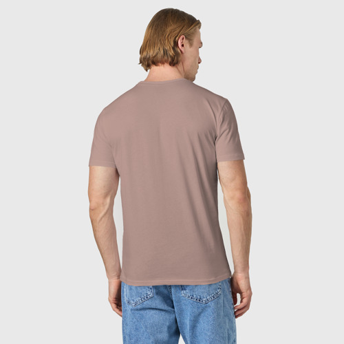 Мужская футболка хлопок Скат манта плывёт, цвет пыльно-розовый - фото 4