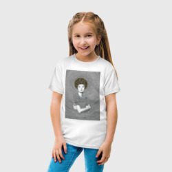 Детская футболка хлопок Девушка иллюзия  оп арт  - фото 2