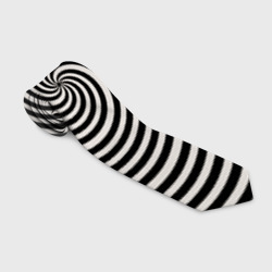 Галстук 3D Чёрно белая спираль оптическая иллюзия  
