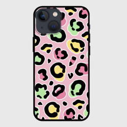 Чехол для iPhone 13 mini Яркий цветной леопард