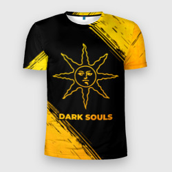 Мужская футболка 3D Slim Dark Souls - gold gradient