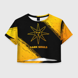 Женская футболка Crop-top 3D Dark Souls - gold gradient