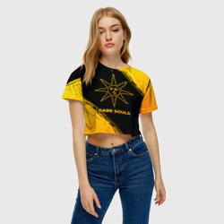 Женская футболка Crop-top 3D Dark Souls - gold gradient - фото 2