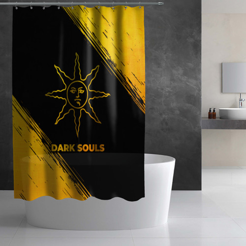 Штора 3D для ванной Dark Souls - gold gradient - фото 3