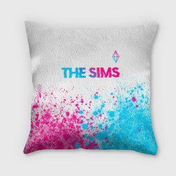 Подушка 3D The Sims neon gradient style посередине