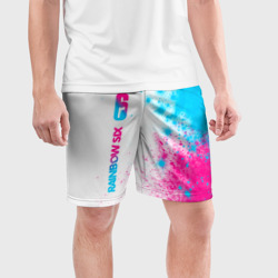 Мужские шорты спортивные Rainbow Six neon gradient style по-вертикали - фото 2