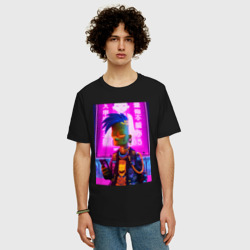 Мужская футболка хлопок Oversize Bart Simpson - cyber art punk  - фото 2