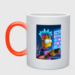 Кружка хамелеон Bart Simpson is a gamer - ai art